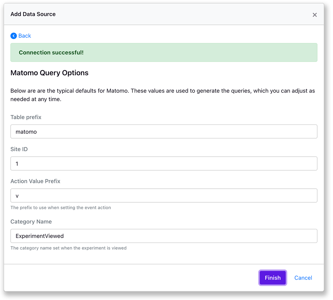 Setting Matomo options