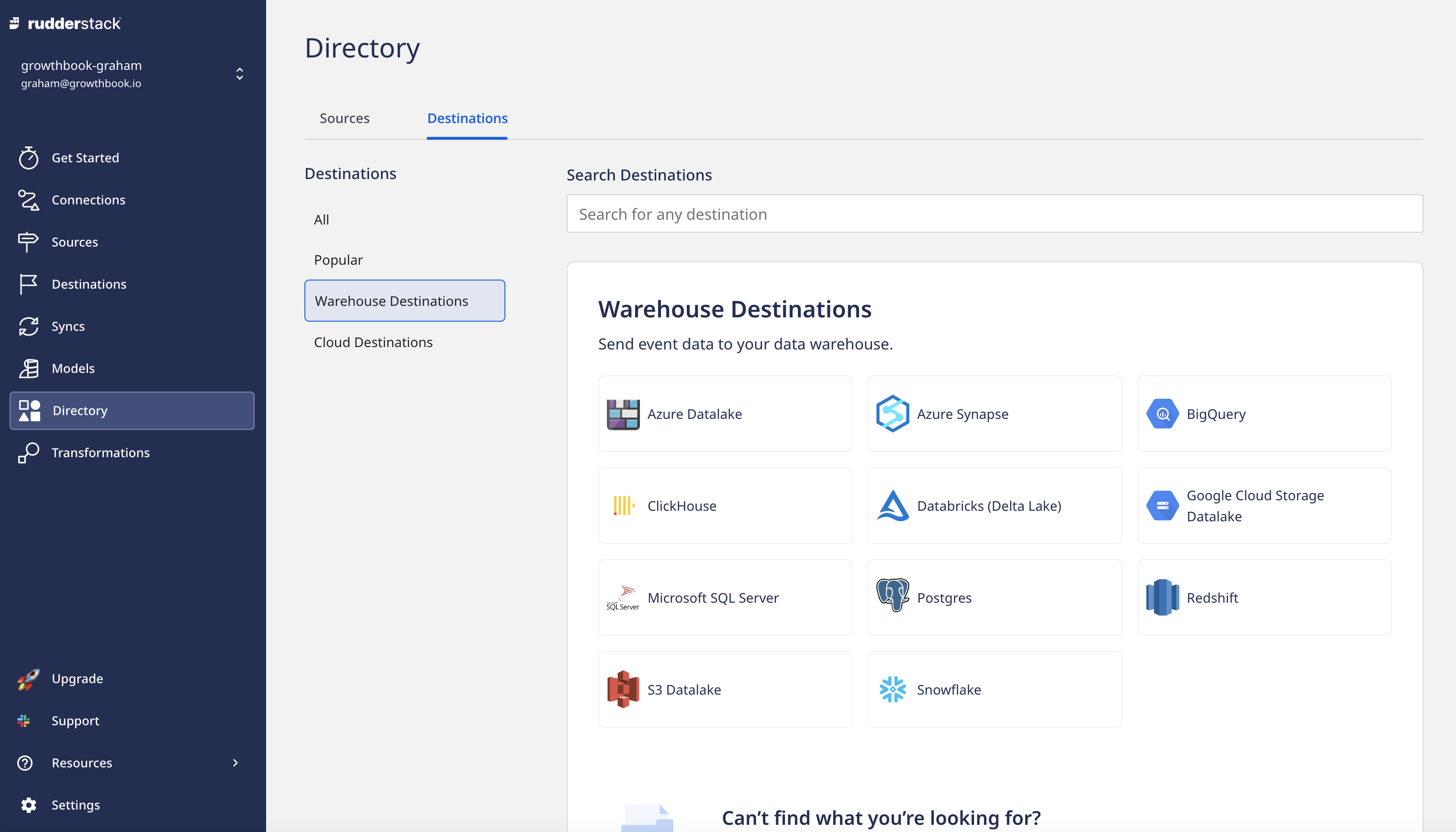 Select BigQuery from the list